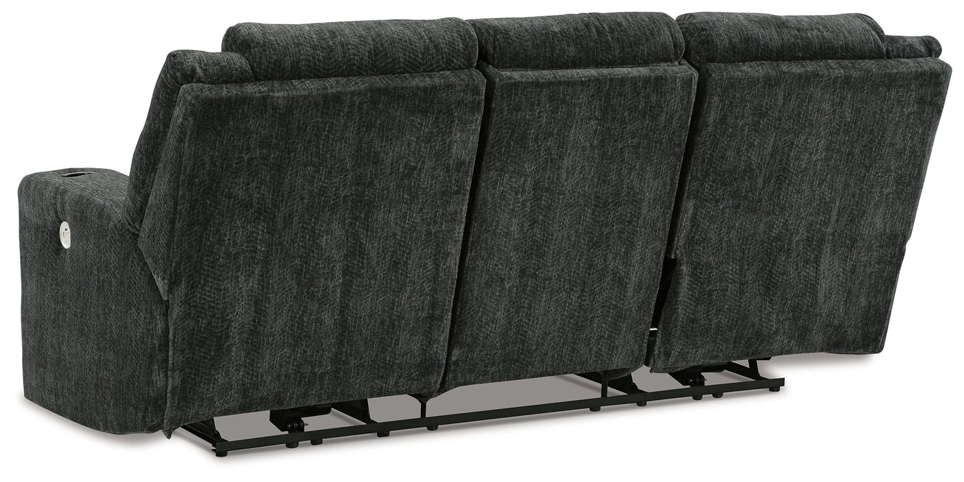 Martinglenn Ebony Power Reclining Sofa with Drop Down Table - 4650499 - Vega Furniture