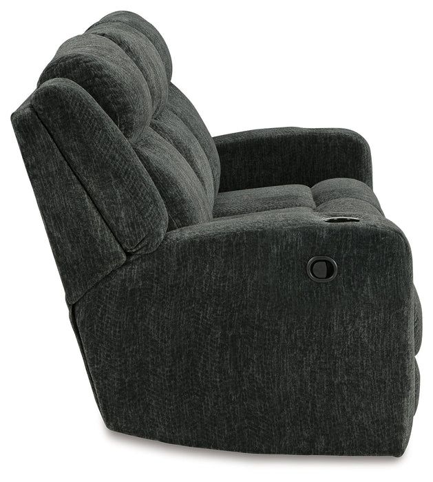 Martinglenn Ebony Reclining Sofa with Drop Down Table - 4650489 - Vega Furniture