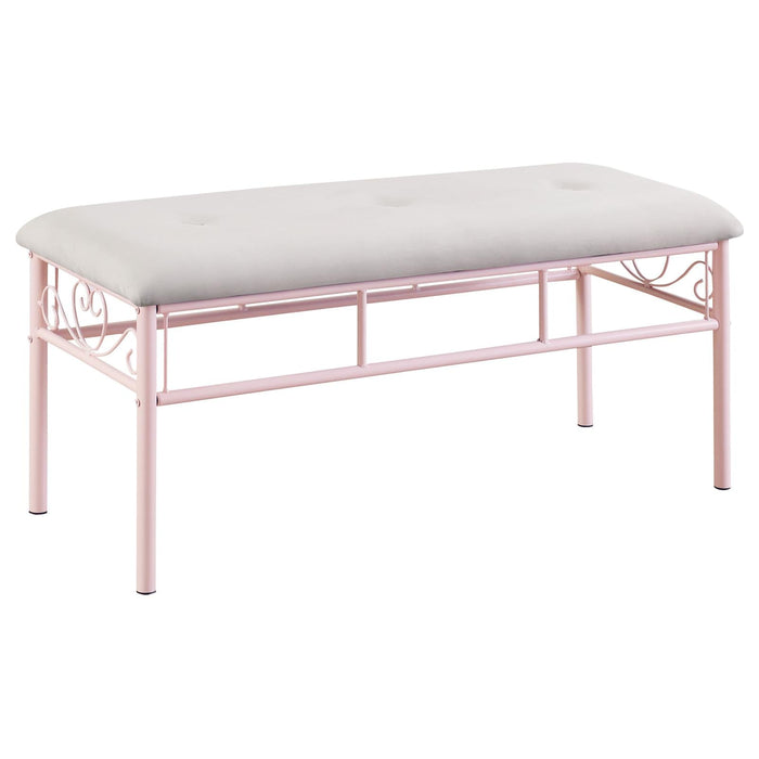 Massi Powder Pink Tufted Upholstered Bench - 401156 - Vega Furniture