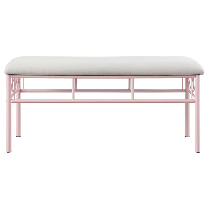 Massi Powder Pink Tufted Upholstered Bench - 401156 - Vega Furniture