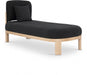 Maybourne Boucle Fabric Chaise / Bench Black - 22015Black - Vega Furniture