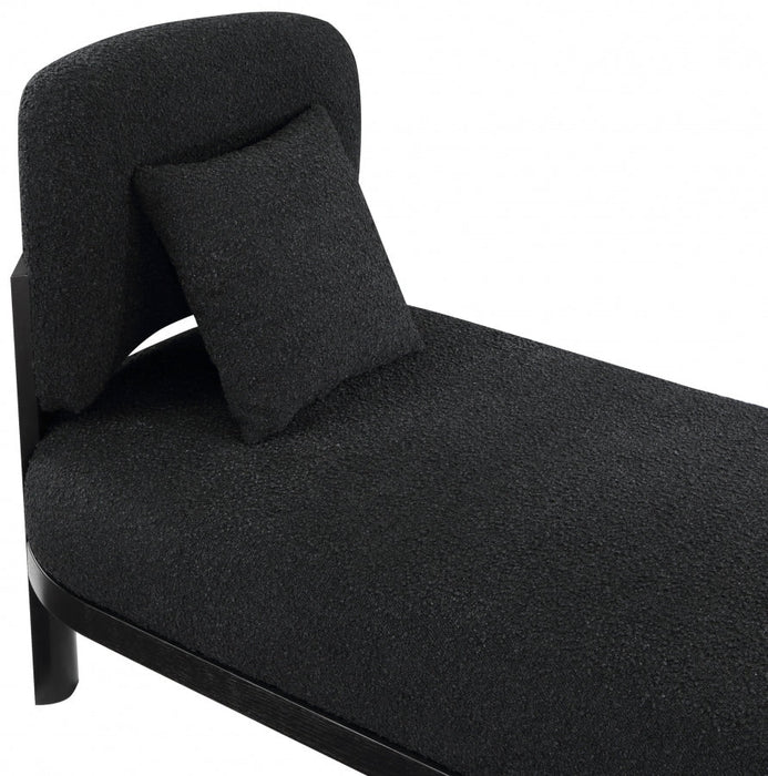 Maybourne Boucle Fabric Chaise / Bench Black - 22016Black - Vega Furniture