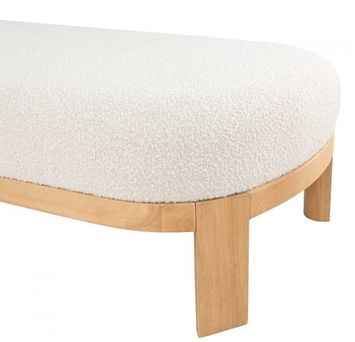 Maybourne Boucle Fabric Chaise / Bench Cream - 22015Cream - Vega Furniture