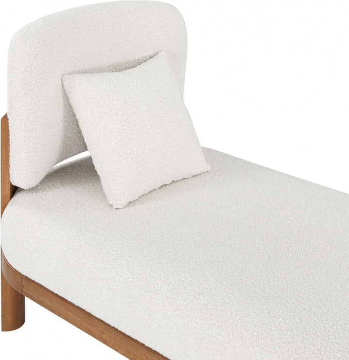 Maybourne Boucle Fabric Chaise / Bench Cream - 22017Cream - Vega Furniture