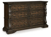 Maylee Dark Brown Dresser - B947-31 - Vega Furniture