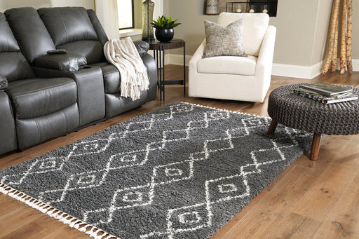 Maysel Charcoal/White 7'10" x 9'10" Rug - R404611 - Vega Furniture