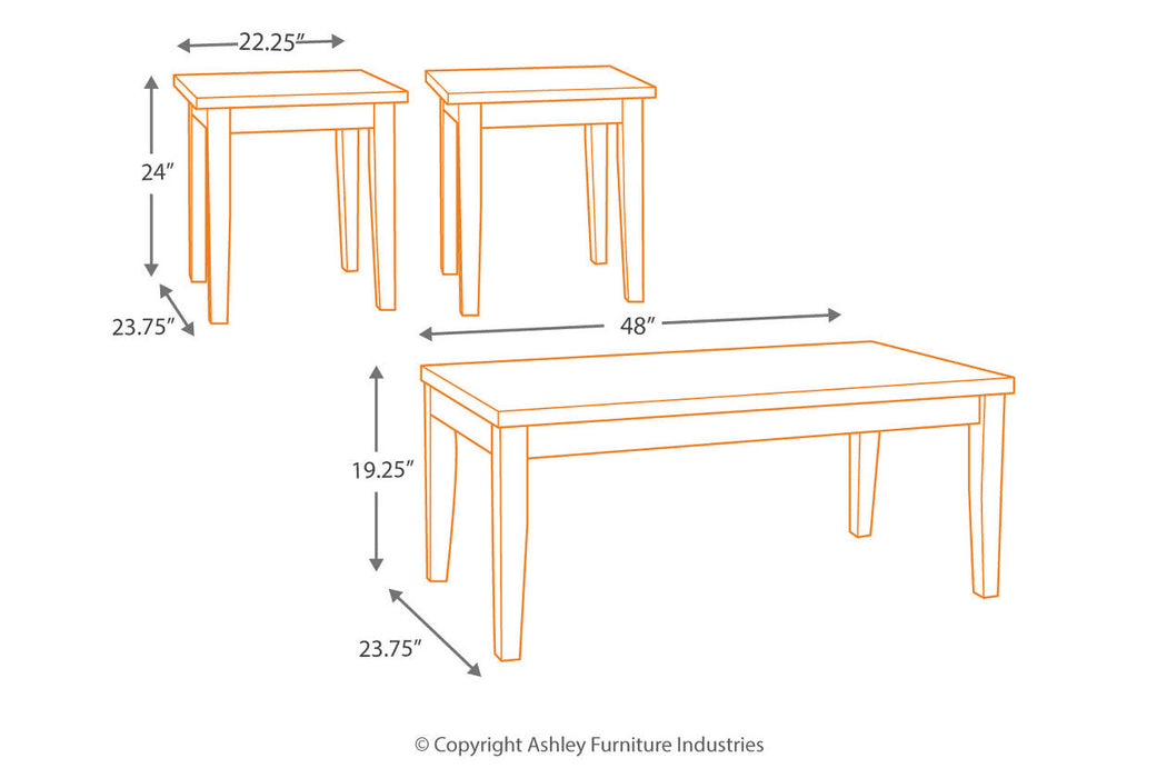 Maysville Black Table, Set of 3 - T204-13 - Vega Furniture