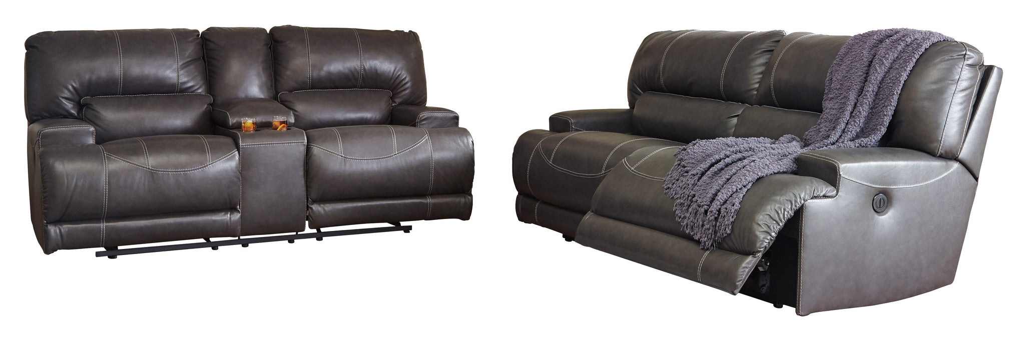 McCaskill Gray Power Reclining Living Room Set - SET | U6090047 | U6090096 - Vega Furniture