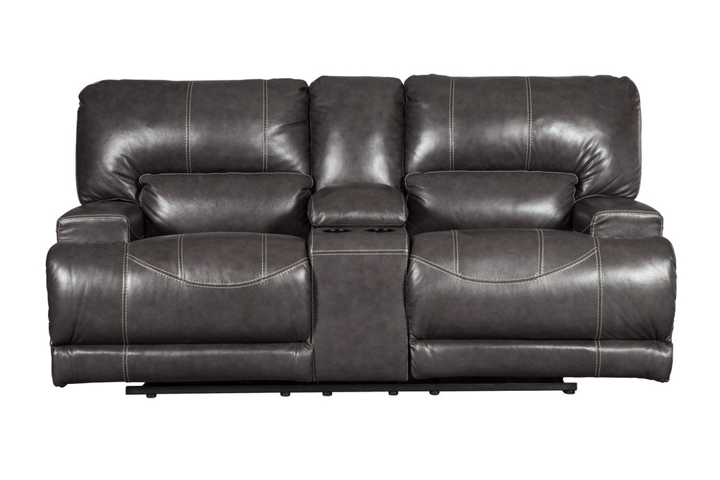 McCaskill Gray Power Reclining Loveseat with Console - U6090096 - Vega Furniture