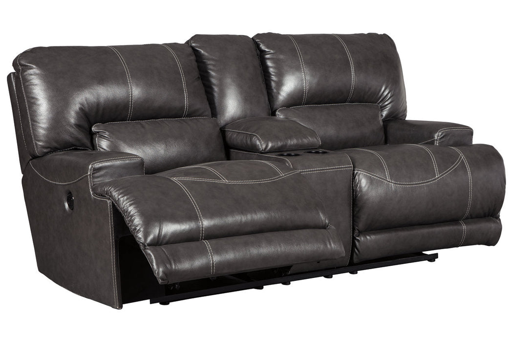 McCaskill Gray Power Reclining Loveseat with Console - U6090096 - Vega Furniture