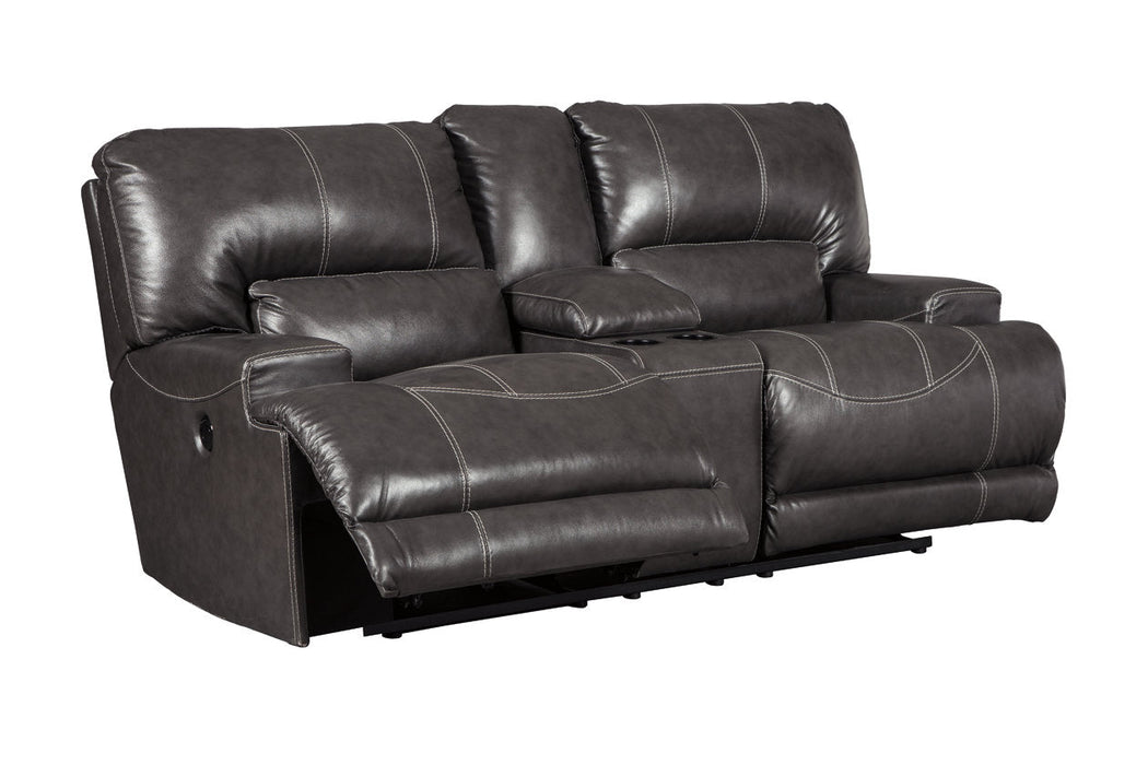 McCaskill Gray Reclining Loveseat with Console - U6090094 - Vega Furniture