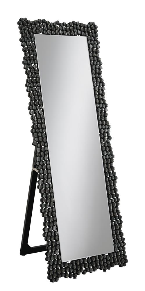 McKay Silver/Smoky Gray Textural Frame Cheval Floor Mirror - 961422 - Vega Furniture