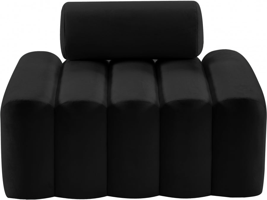 Melody Black Velvet Chair - 647Black-C - Vega Furniture