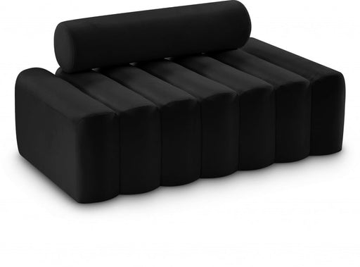 Melody Black Velvet Loveseat - 647Black-L - Vega Furniture