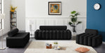 Melody Black Velvet Sofa - 647Black-S - Vega Furniture