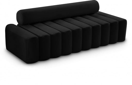 Melody Black Velvet Sofa - 647Black-S - Vega Furniture