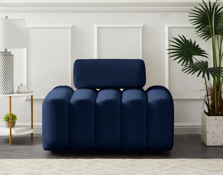 Melody Blue Velvet Chair - 647Navy-C - Vega Furniture