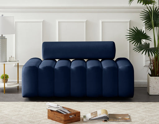 Melody Blue Velvet Loveseat - 647Navy-L - Vega Furniture