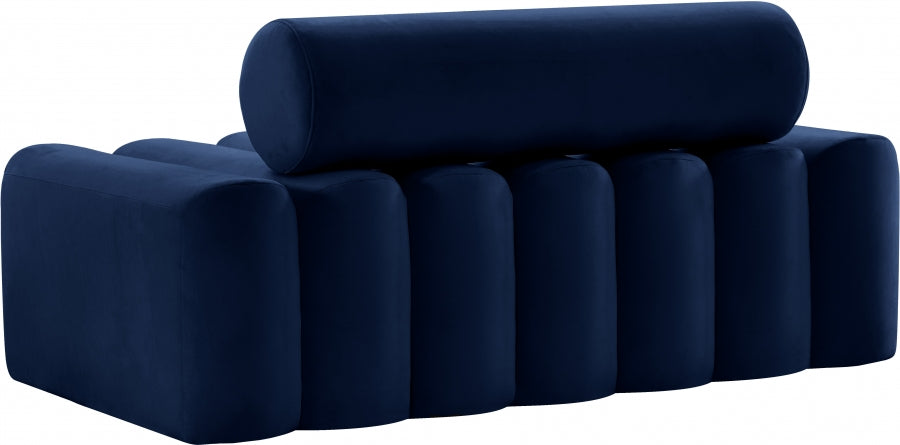 Melody Blue Velvet Loveseat - 647Navy-L - Vega Furniture