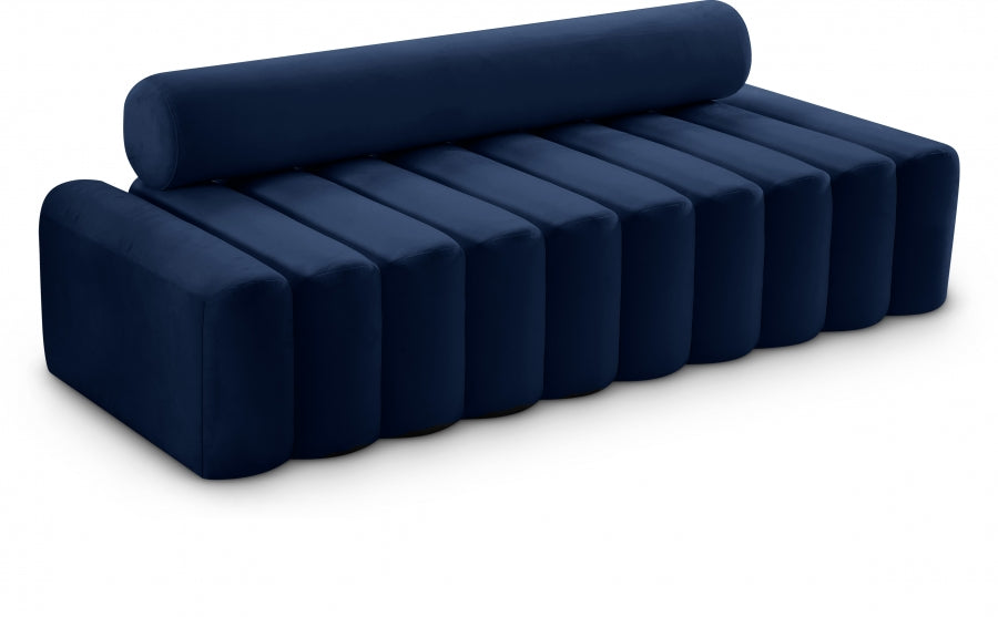 Melody Blue Velvet Sofa - 647Navy-S - Vega Furniture