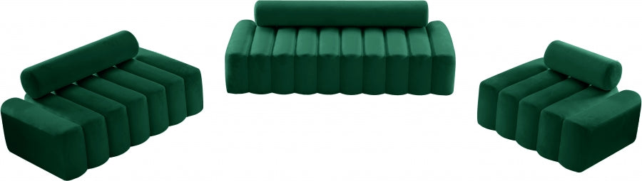 Melody Green Velvet Loveseat - 647Green-L - Vega Furniture