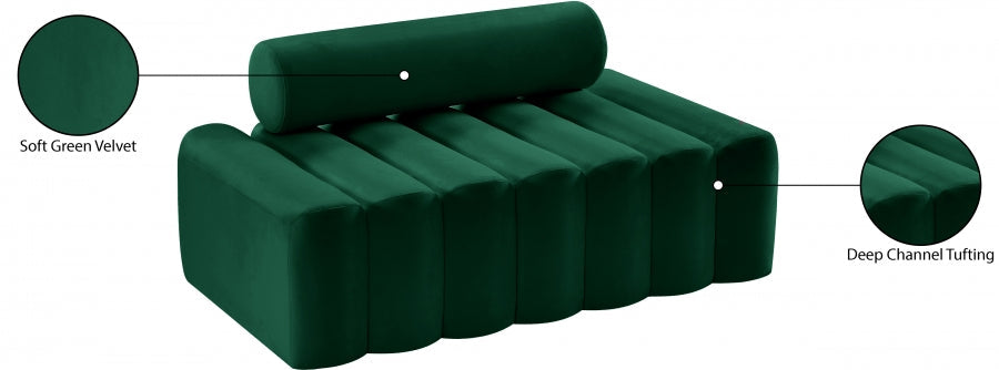 Melody Green Velvet Loveseat - 647Green-L - Vega Furniture