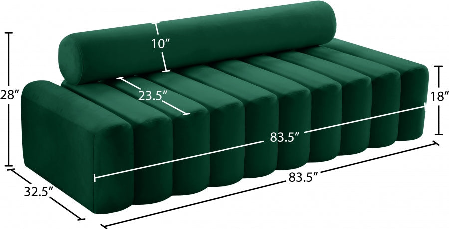 Melody Green Velvet Sofa - 647Green-S - Vega Furniture