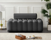 Melody Grey Velvet Loveseat - 647Grey-L - Vega Furniture