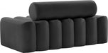 Melody Grey Velvet Loveseat - 647Grey-L - Vega Furniture