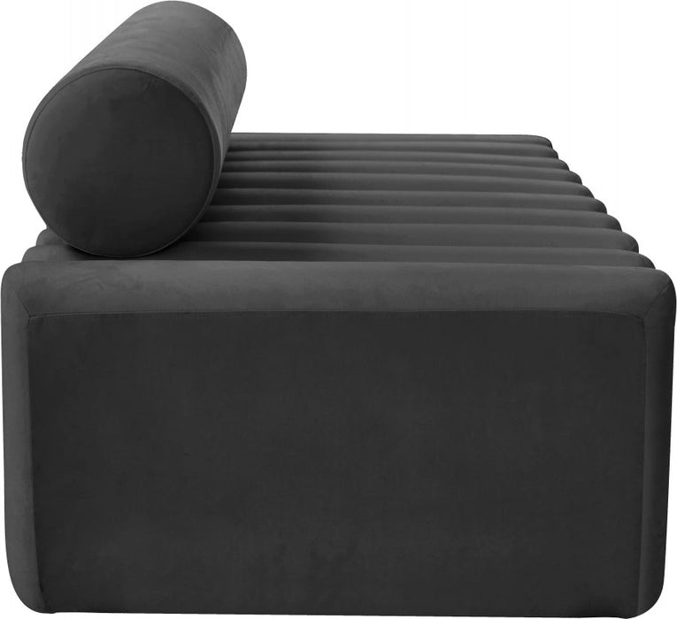 Melody Grey Velvet Sofa - 647Grey-S - Vega Furniture