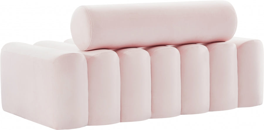 Melody Pink Velvet Loveseat - 647Pink-L - Vega Furniture