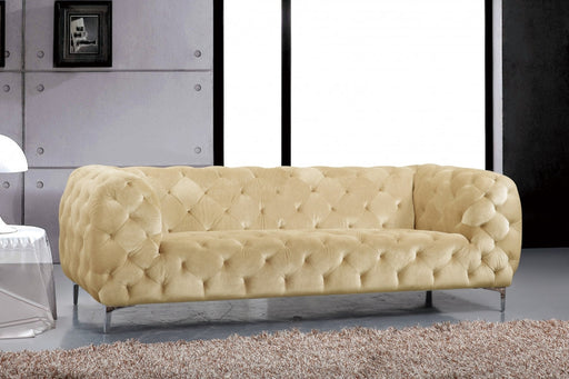 Mercer Beige Velvet Sofa - 646BE-S - Vega Furniture