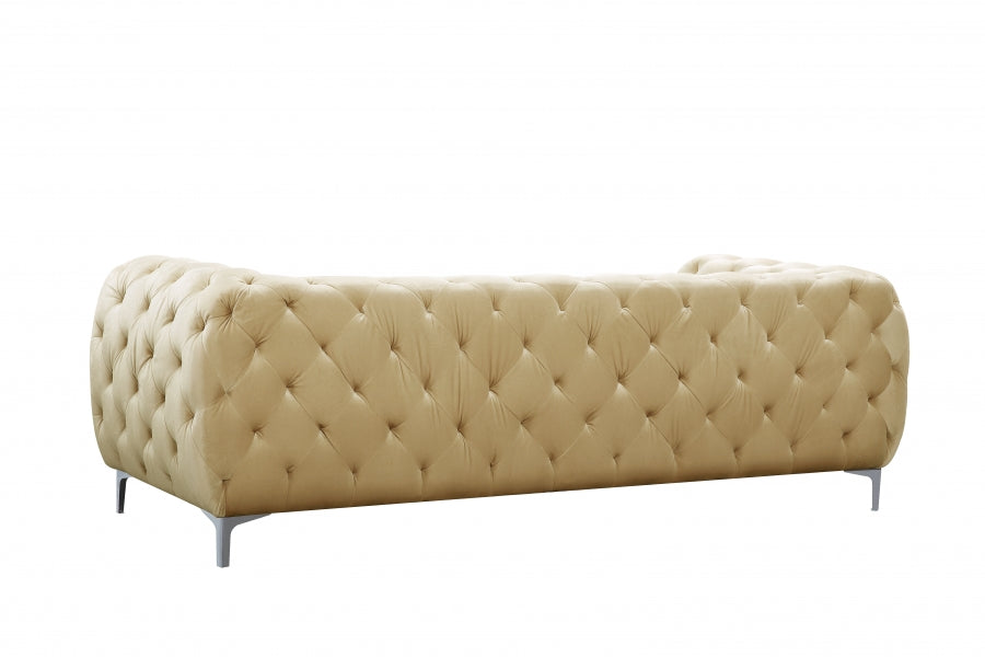 Mercer Beige Velvet Sofa - 646BE-S - Vega Furniture