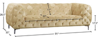 Mercer Beige Velvet Sofa - 646BE-S - Vega Furniture