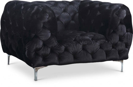 Mercer Black Velvet Chair - 646BL-C - Vega Furniture