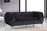 Mercer Black Velvet Loveseat - 646BL-L - Vega Furniture