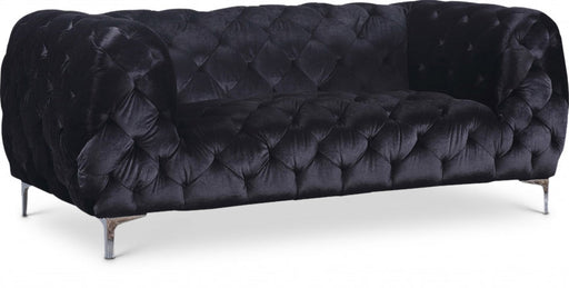 Mercer Black Velvet Loveseat - 646BL-L - Vega Furniture