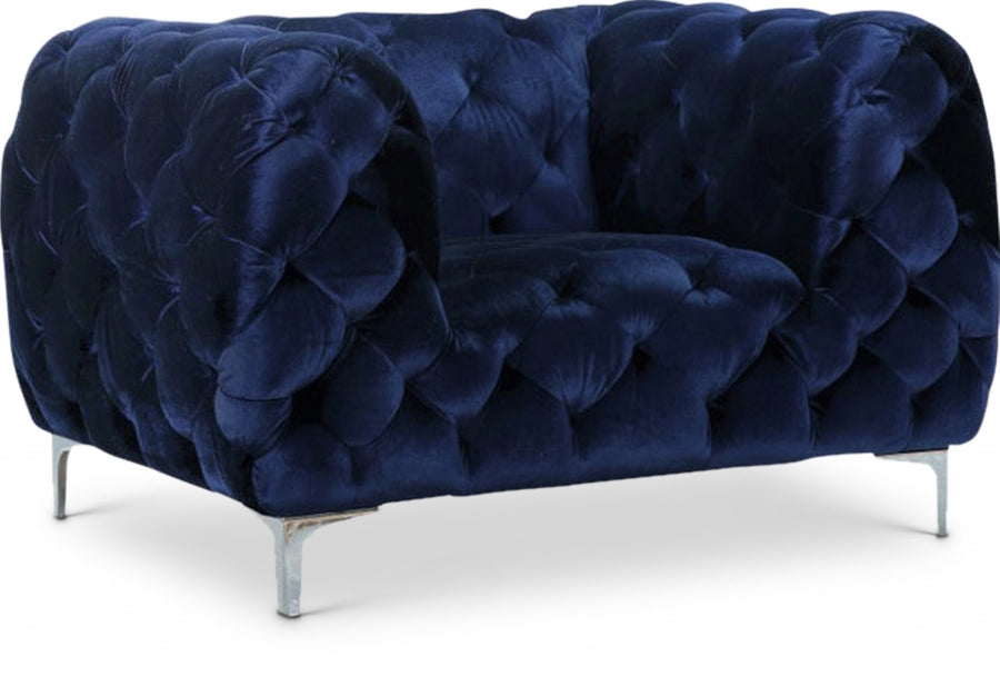 Mercer Blue Velvet Chair - 646Navy-C - Vega Furniture