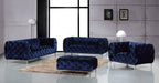 Mercer Blue Velvet Loveseat - 646Navy-L - Vega Furniture