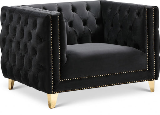 Michelle Black Velvet Chair - 652Black-C - Vega Furniture