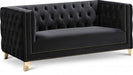 Michelle Black Velvet Loveseat - 652Black-L - Vega Furniture