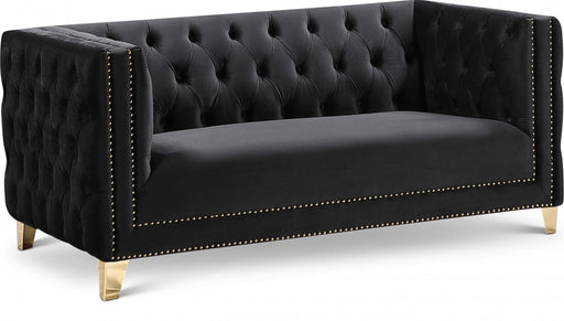 Michelle Black Velvet Loveseat - 652Black-L - Vega Furniture