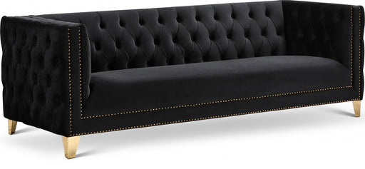 Michelle Black Velvet Sofa - 652Black-S - Vega Furniture