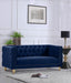 Michelle Blue Velvet Loveseat - 652Navy-L - Vega Furniture