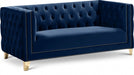 Michelle Blue Velvet Loveseat - 652Navy-L - Vega Furniture