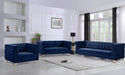 Michelle Blue Velvet Loveseat - 652Navy-L - Vega Furniture