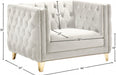 Michelle Cream Velvet Chair - 652Cream-C - Vega Furniture