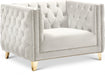 Michelle Cream Velvet Chair - 652Cream-C - Vega Furniture