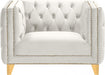 Michelle Cream Velvet Chair - 652Cream-C - Vega Furniture