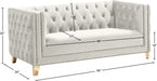 Michelle Cream Velvet Loveseat - 652Cream-L - Vega Furniture